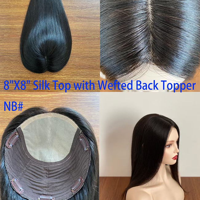 Top grade Remy human hair silk top hair toppers 100% remy human hair toppers 8*8″silk top hair replacement pieces